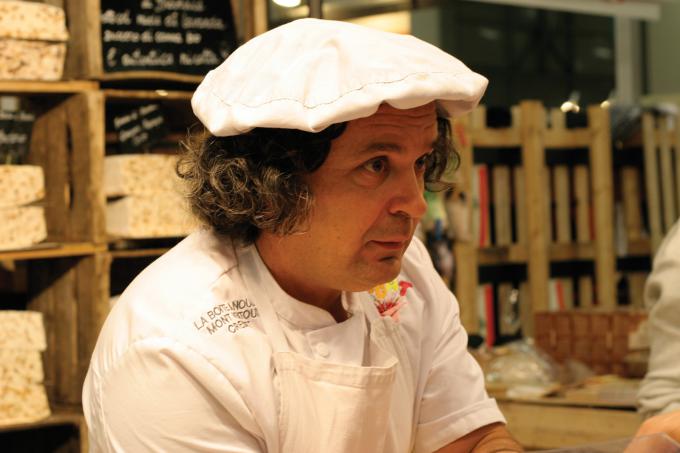 A produced of traditional white nougat from Southern France
