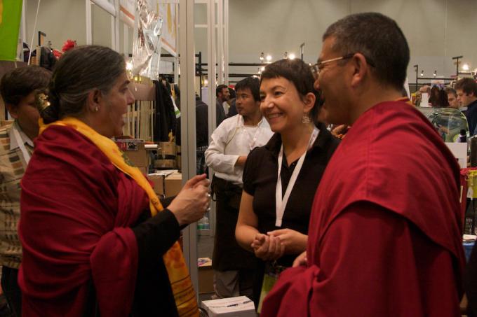 Vandana Shiva International Vice President of Slow Food with Jigme Gyaltsen of the Tibetan Yak Cheese Project