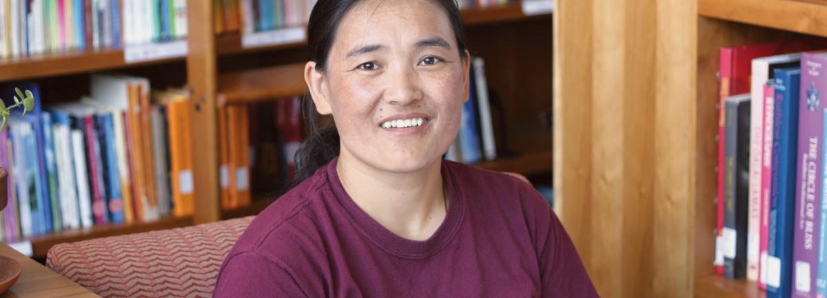 Kelsang Kyi, a middle-school teacher from Qinghai, received a scholarship from Trace Foundation to complete her masters in teaching English as a second language at SIT in Vermont. Kelsang Kyi, a Trace Foundation scholarship recipient in our library